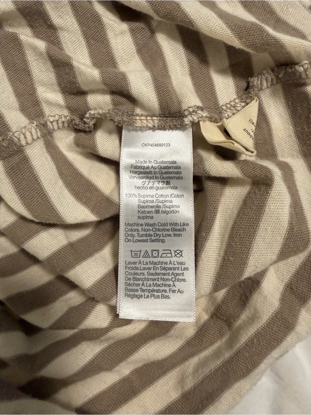 Madewell Beige and Cream Striped Long Sleeve Tee - Picture 3 of 4